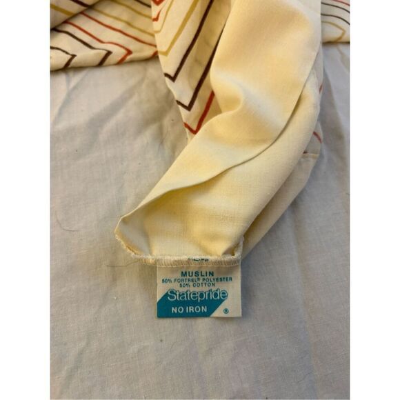 2 State Pride King pillowcase stripes retro 70's cream/red/brown 39x19" (minor d - Picture 5 of 5